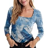 domirica Trendy Women's Long Sleeve T-Shirts Stretchy Scoop Neck Pullover Tops Women Casual Lightweight 2025 Basic Tees
