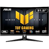 ASUS TUF Gaming VG32VQM5AZ 32 Inch 1080p 240Hz Curved Gaming Monitor | ELMB Sync, 0.5ms, FreeSync Premium, 120% sRGB, 1500R Curve, DisplayWidget Center, HDMI, DisplayPort, for PS5 and Xbox