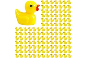 130Pcs Resin Rubber Tiny Ducks DIY Dollhouse to Hide Mini Resin Decorations for Birthday Party Shower Decorations Summer Beac