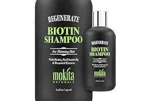 Mokita Naturals Hair Volumizing and Regrowth Shampoo for Thinning Hair, Sulfate-Free & Vegan-Friendly, 8.5 Ounces