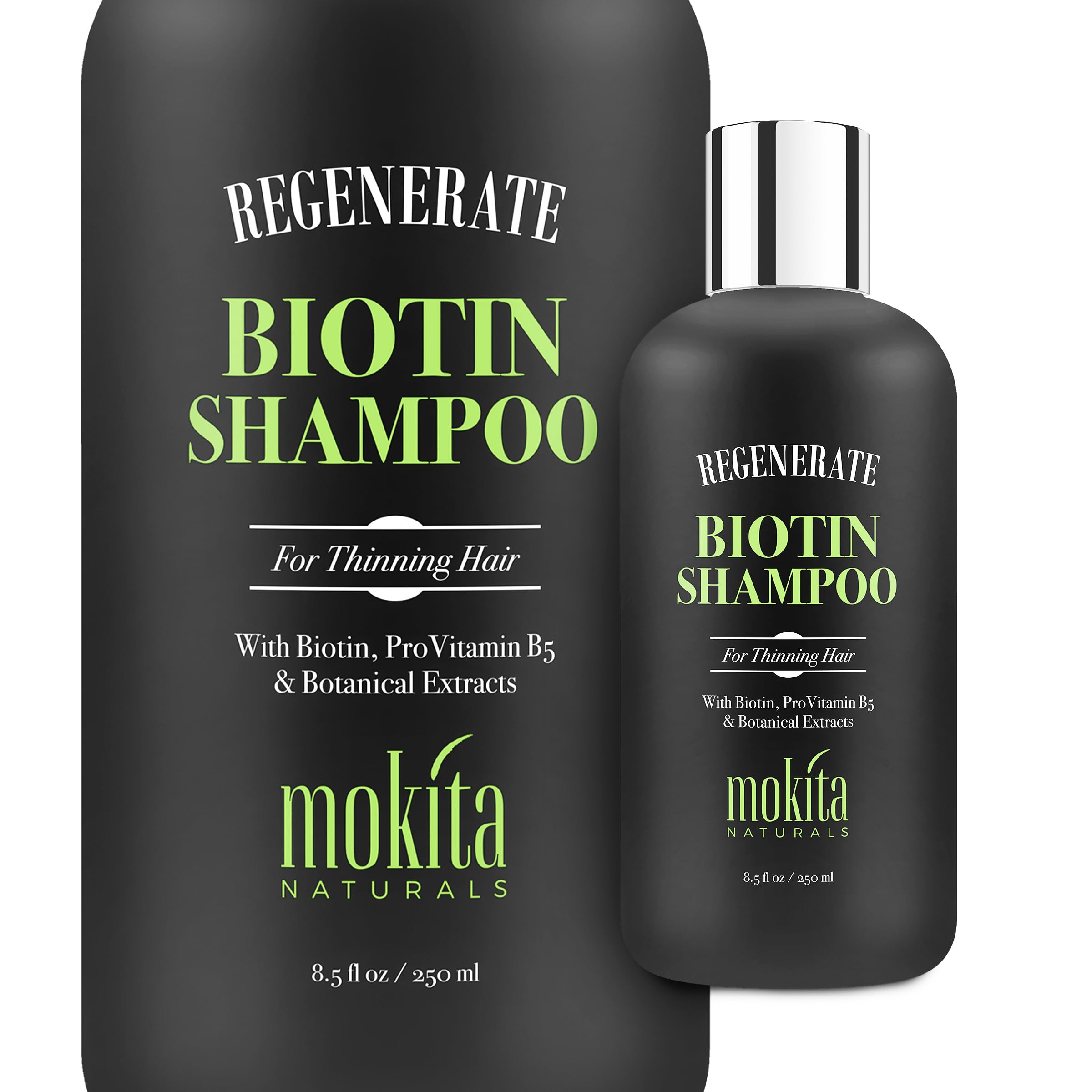 Mokita Naturals Hair Thickening Shampoo & Biotin Shampoo for Hair Volumizing Shampoo for Thinning Hair and Fine Hair, Regrowth Thickening Products for Men Women 8.5 oz