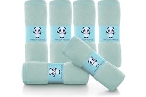 HIPHOP PANDA Baby Wash Clothes, Rayon Made from Bamboo - 2 Layer Ultra Soft Absorbent Washcloths for Boy - Newborn Face Towel