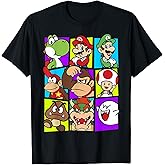 Super Mario Yoshi Luigi Bowser & Gang Box-Up Graphic T-Shirt T-Shirt