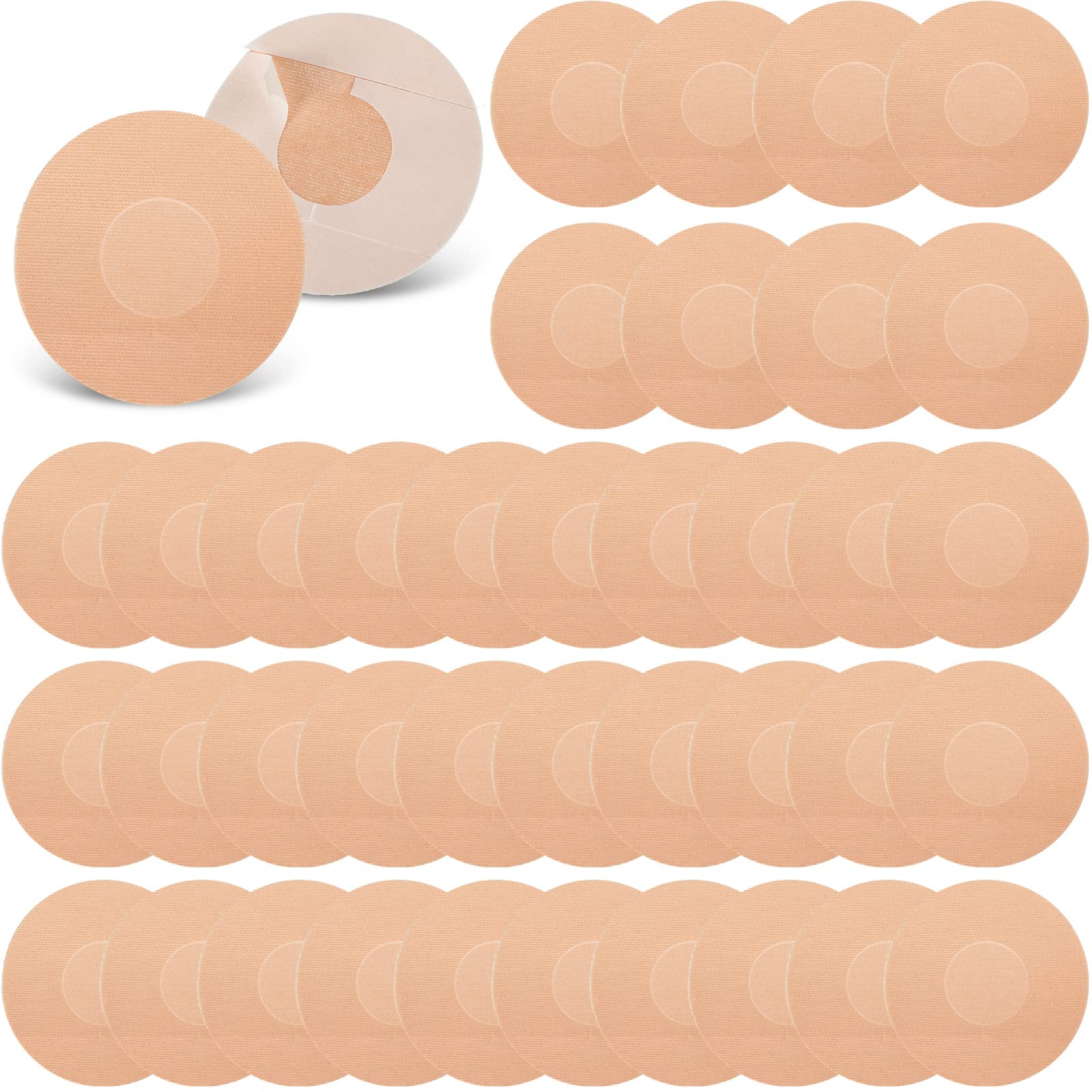 Photo 1 of 100 Pcs Adhesive Patch Sensor Covers CGM Sensor Patches Waterproof and Sweatproof Pre Cut Adhesive Tape for Skin Continuous Glucose Monitor Protection