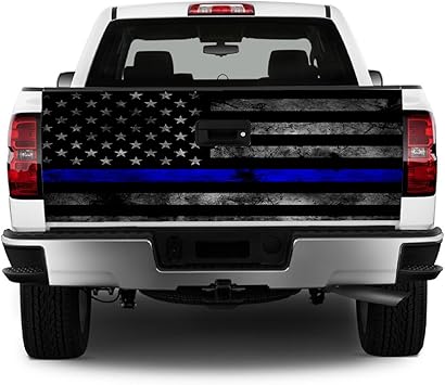 Amazon Com Tailgate Wrap T329 Police Flag Distressed Vinyl Graphic Decal Sticker F150 F250 F350 Ram Silverado Sierra Tundra Ranger Frontier Titan Tacoma 1500 2500 3500 Bed Cover Automotive