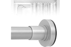 HTZON Silver Shower Curtain Rod 27 to49 In,Spring Tension Shower Rods No Drilling for Bathroom Kitchen Doorway,Small Short Heavy Duty Adjustable Shower Curtain Tension Rod Non-Slip Easy Install,Silver