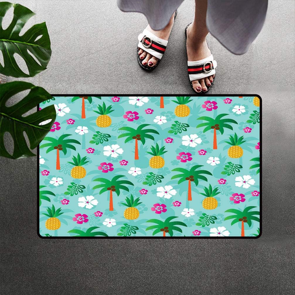Pineapple Decor Floor Mats Doormat, Lively Multi Colored