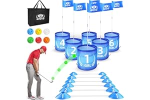IGRL Golf Yard Game, Backyard Golf Game for Adults and Family, Portable 6 Holes Golf Course with Balls and Flag, Outdoor Indoor Golf Gifts for Lawn, Park, Beach, Yard, Camping and Hotel