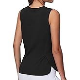 THE GYM PEOPLE Women's Workout Tank Tops Loose Fit Sleeveless Breathable Yoga Shirts with Side Slits