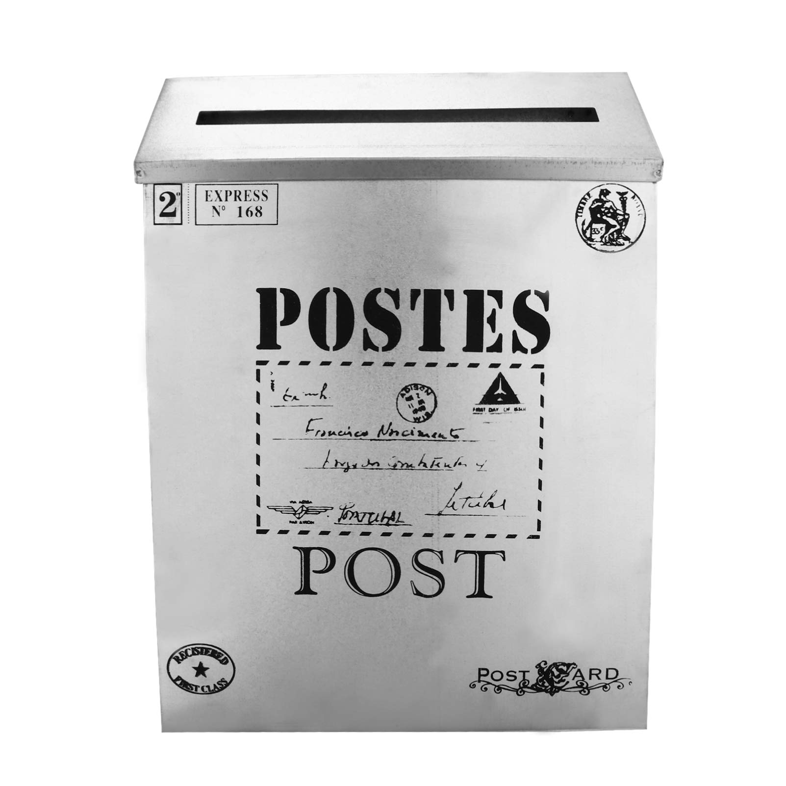 STOBOK Rustic Mailboxes for Farmhouse Antique Newspaper Envelope Holder Post Letter Box Photo Props Decoration Silver