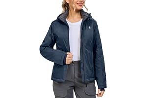 Little Donkey Andy Women's Heat Reflective Winter Warm Jackets with Hooded Water Resistant Windbreaker for Ski Snow Coat