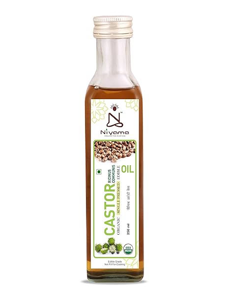Niyama Organic Castor Oil, Single Pressed, Glass Bottle, 250 ml