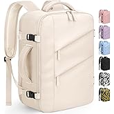 Capolo Travel Backpack for Women Men Waterproof Laptop Backpack Flight Approved Carry On Backpack Overnight Weekender Bag College Bookbag for Business, Work, Traveling Fits 17 '' Laptop,Beige
