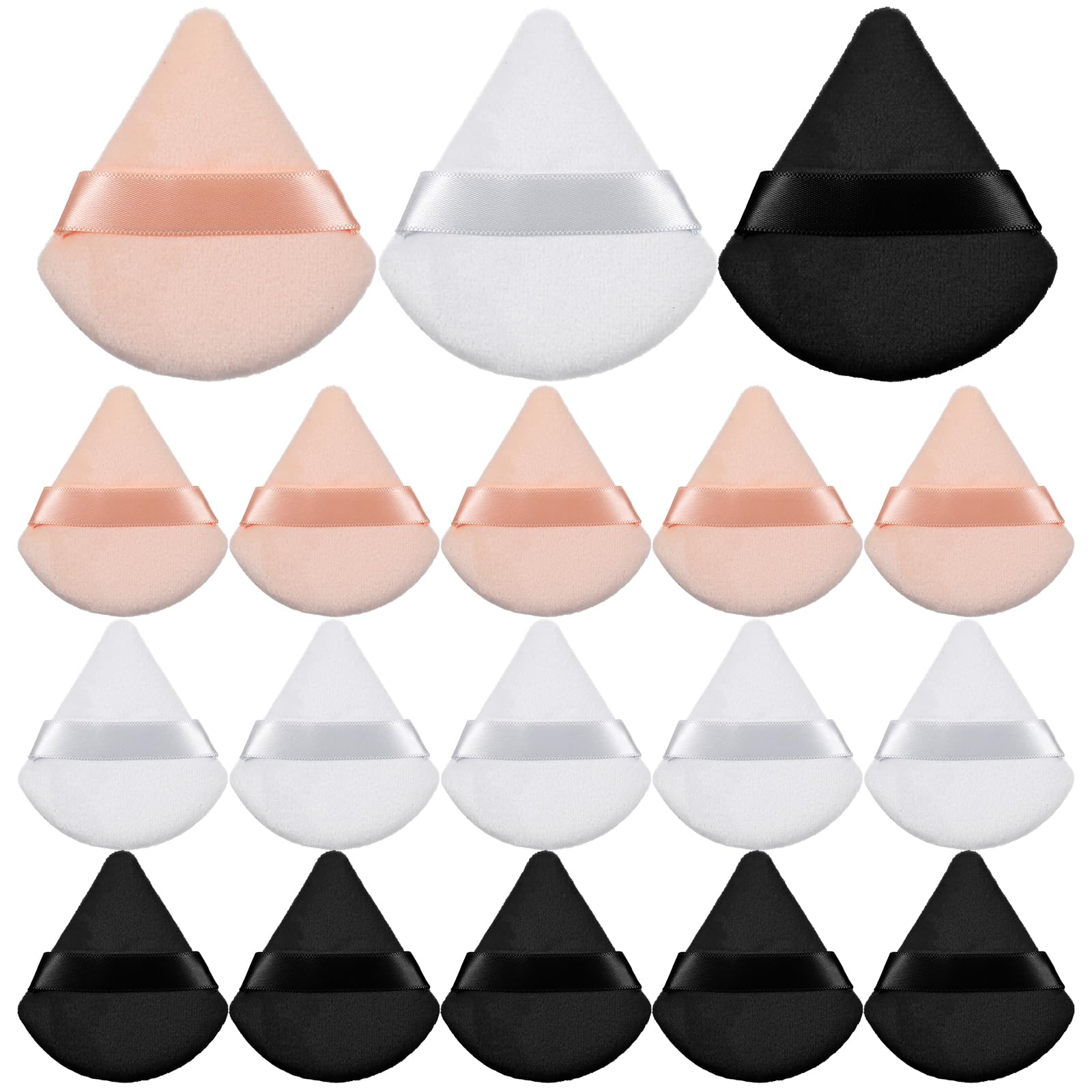 Photo 1 of 15 PCS Triangle Powder Puff Foundation Cushion, Makeup Sponge Setting Powder Puffs for Face, Loose Powder, Foundation, and Contouring Soft, Washable Beauty Makeup Tool (Black, White, Nude)