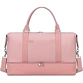 Oeihuivt Weekender Bags for Women - 21 Inch Large Travel Duffel Bag 2-Piece Set with Shoe Compartment, Heavy-Duty Canvas Leather Carry On Overnight Tote