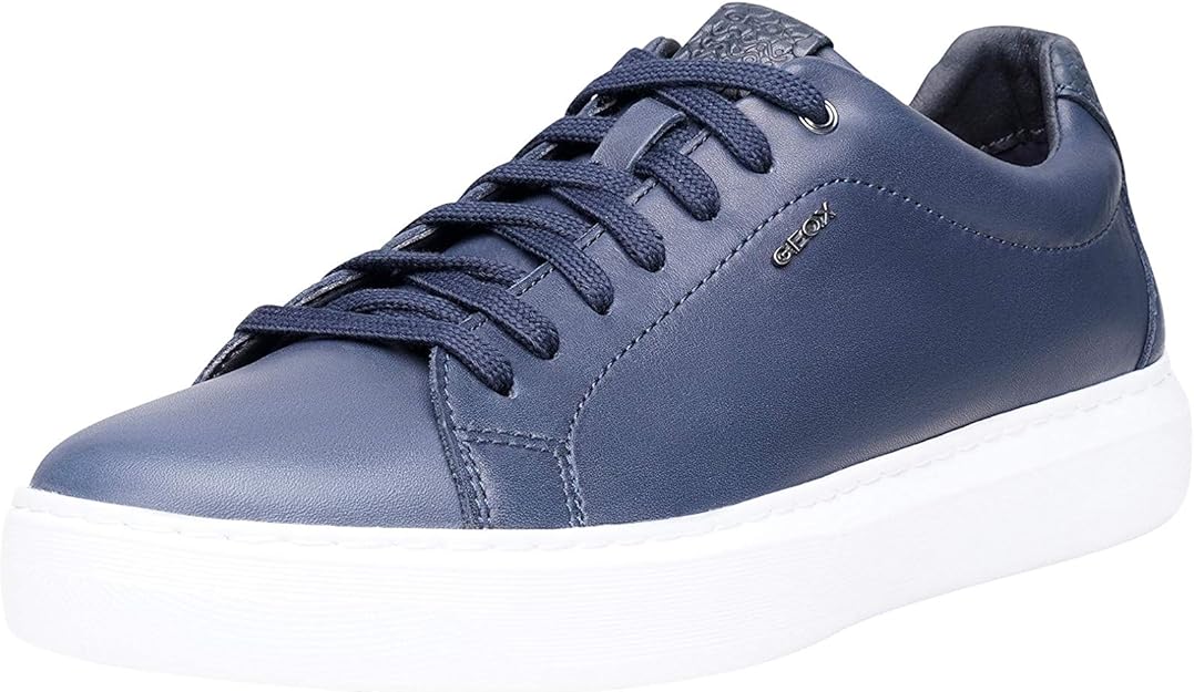 Amazon Geox U Deiven B メンズ レザー ファッション スニーカー レースアップ カジュアル シューズ ネイビー Geox ジェオックス スニーカー