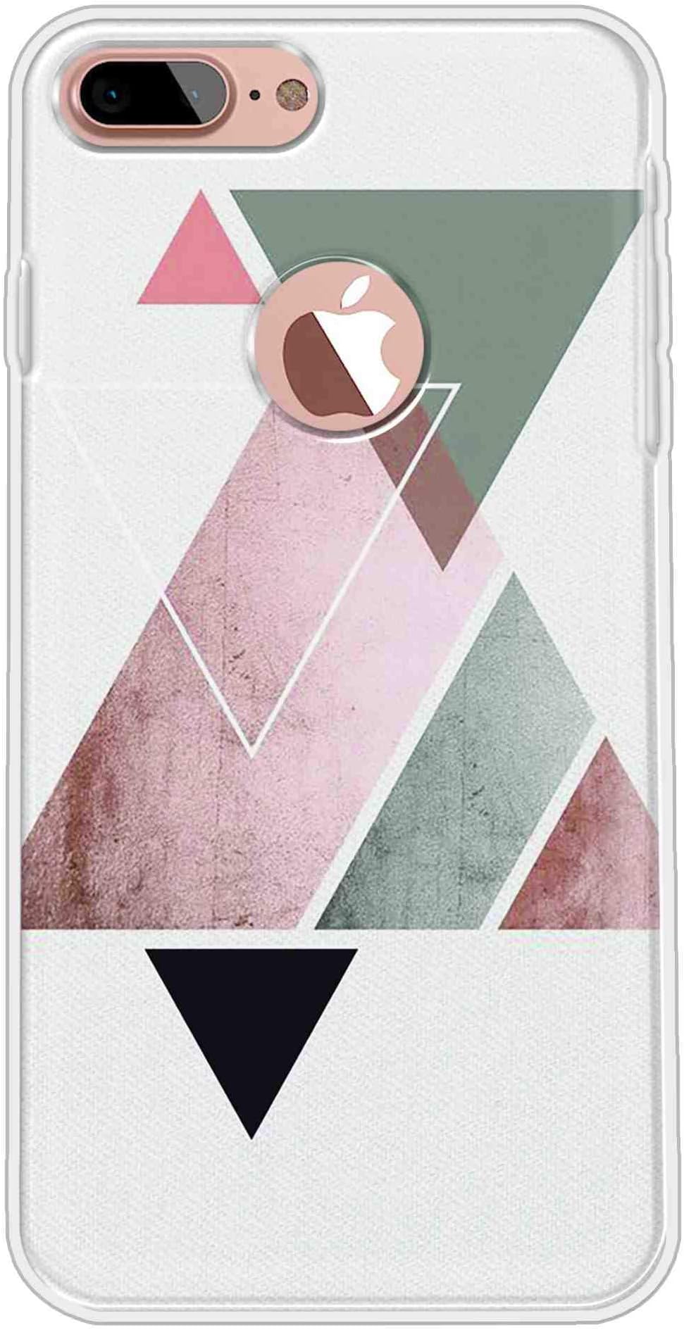 Vibey - Soft TPU Abstract - Printed Back Cover Case Compatible for Apple iPhone 7 Plus. One Tempered Glass Free