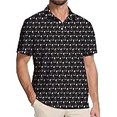 Actflare Golf Shirts for Men Dry Fit Moisture Wicking Short Sleeve Performance Print Polo Shirts