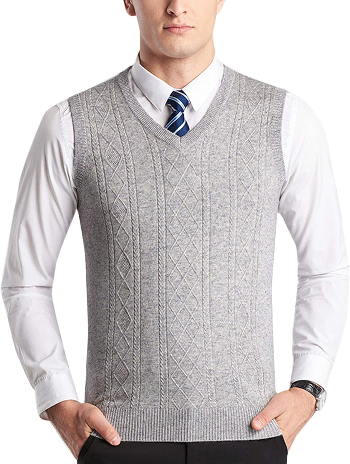 Flygo Mens Lightweight Wool Slim Fit 