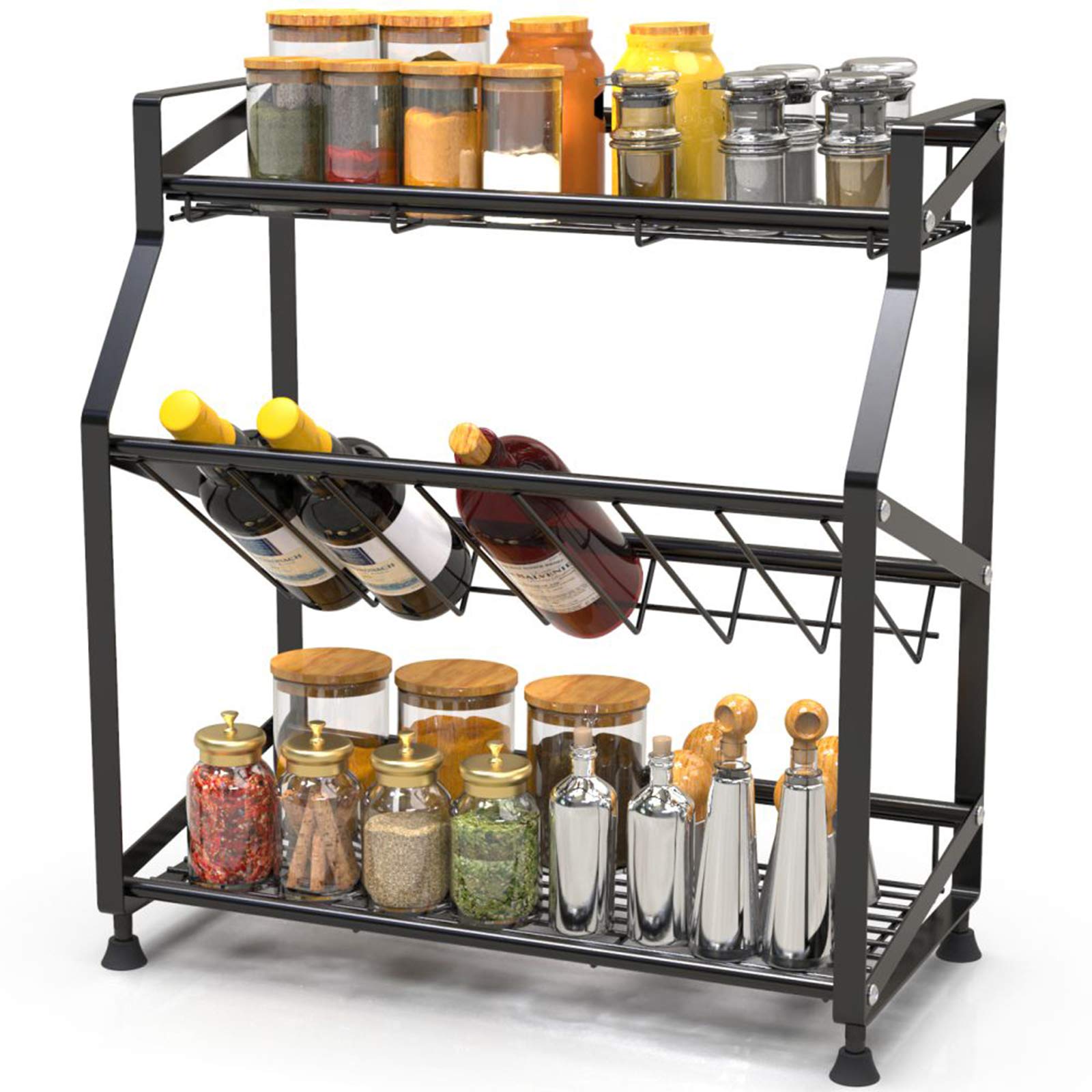 Spice Rack 3 Tier Ispecle Spice Organizer Standing Rack Countertop Storage For Kitchen Bathroom Buy Online In Macau At Macau Desertcart Com Productid 190214840