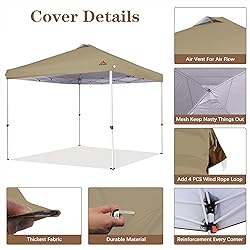 SCOCANOPY 10x10 Replacement Top with Air Vent for