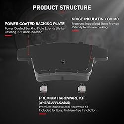cciyu D1071 Ceramic Rear Brake Pad Set Fit For Ford