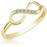 TILO JEWELRY 10k Yellow Gold Forever Infinity Cubic Zirconia Ring