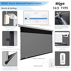 MIGO 150 Inch Pull Down Projector Screen, Grey
