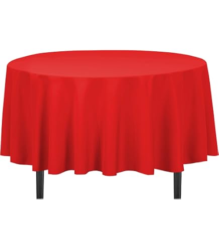 Mantel de tela de poliéster redondo y lavable de 120 pulgadas, mantel decorativo para bodas, fiestas, cenas y banquetes, color rojo Mantel de tela de poliéster redondo y lavable de 120 pulgadas, mantel decorativo para bodas, fiestas, cenas y banquetes, color rojo