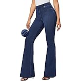 IUGA Bell Bottom Jeans for Women High Waisted Stretchy Pull On Flare Jeans Wide Leg Leggings Tummy Control Flare Pants
