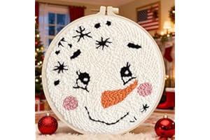 TCDZMYGS Christmas Punch Needle Kits,Winter Snowman Punch Needle Kits for Beginners,DIY Punch Embroidery Art & Craft kit for Adults with Video Tutorial