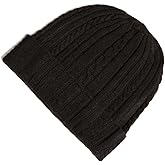 Fishers Finery Women's 100% Pure Cashmere Cable Knit Hat; Super Soft; Cuffed