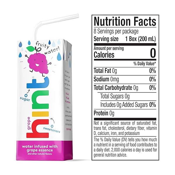 HINT KIDS WATER VARIETY PACK, 8 BOXES: CHERRY, WATERMELON, APPLE & GRAPE, ZERO SUGAR & SWEETENERS, ZERO PRESERVATIVES & ARTIFICIAL FLAVORS, 6.75 FL OZ (PACK OF 32)