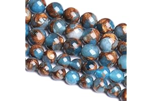 JIEJINYU 6mm 60pcs Lake Blue Cloisonne Craft Spacer Loose Beads for Jewelry Making DIY Bracelet