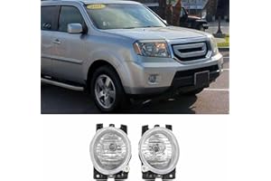 PFRREOR A Pair Fog Light&Fog Lamp Bezel Cover Panel Trim Kit for Honda Pilot LX/EX/EX-L/Touring 2009-2011 Replacement ‎HO2595