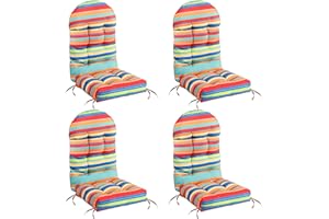FUNBERRY Patio Chair Cushions Set of 4,Adirondack Chair Cushion,Improved Comfy Outdoor Chair Cushions,Rocking Chair Cushion,Cushions for Adirondack Chairs,High Back Patio Chair Cushions