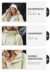Zando Womens Plus Size Rain Jacket with Hood
