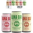 Luna Bay Zero Percent Tea Mocktail - Ready to Drink Non-Alcoholic Beverage, Vegan and Gluten Free - Variety Pack - Mango Mule, Blueberry Mint Mojito, Raspberry Rambler (12 Pack, 12 fl oz Cans)