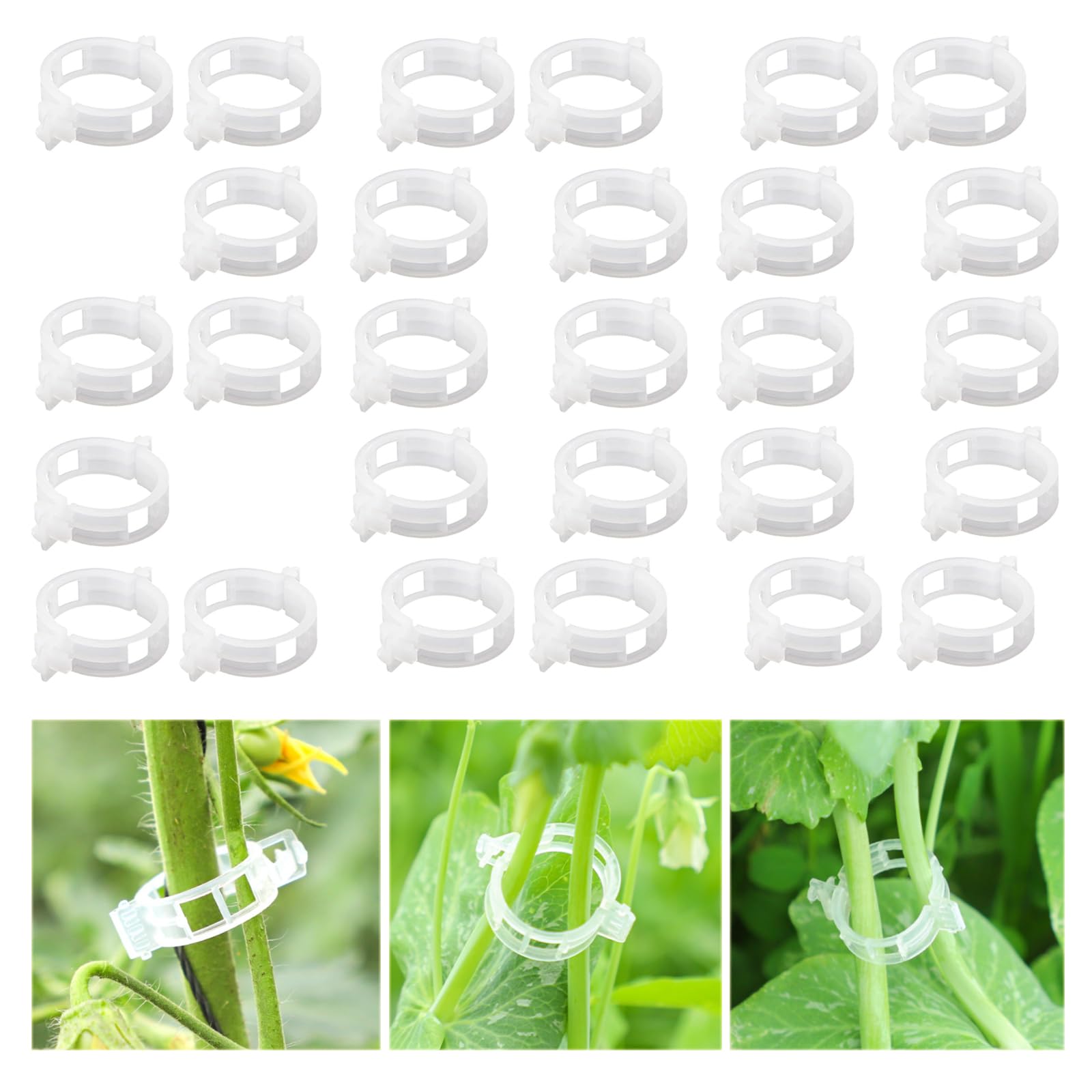 Gardening Grafting Clips Plastic Plant Support Garden Clip Cucumber Plant Support Clips Connects Plants Vines Clip Mini Gardening Tools for Supporting Flower Plant Stem Vines White 200 Pieces