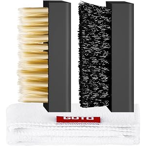 GOTO Shoe Cleaning Brush Set, Soft & Hard Bristle Shoe Brush for Sneakers, Boots, Leather, Mesh, Rubber & Crystal Soles, Stur