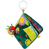 Lamaze Bitty Bug Soft Baby Book | High Contrast Baby Book, Crinkly Cloth Pages, Sensory Play, Clip-On Travel Toy, Great for Tummy Time, Ages 6 Months+