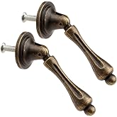 dophee 2Pcs Antique Cabinet Knobs Drop Pulls with Screws, 2.44"x 0.94" | Bronze Pendant Handles for Kitchen Cabinet Door Dresser Cupboard Drawer Wardrobe Buffet Jewelry Box