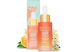 Pacifica Vitamin C Face Serum - Glow Baby Booster Facial Serum - Glycolic Acid Serum For Face - Dark Spot Corrector Anti Aging Brightening - Dermatologist Tested, Fragrance Free, Clean Skin Care Vegan