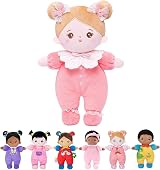 OUOZZZ Pink Soft Rag Doll 10" 25cm Machine Washable Safe Baby Doll