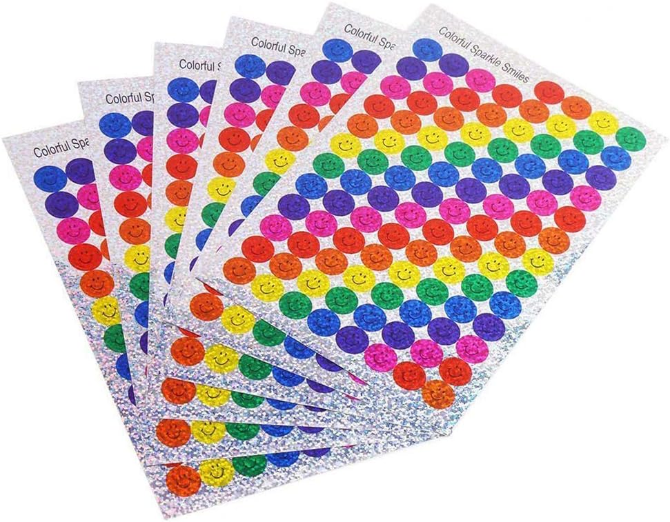 600 Pieces Sparkly Smiles Stickers Teacher&Parent Reward Stickers Chidren's Day, AR107S1P1Q