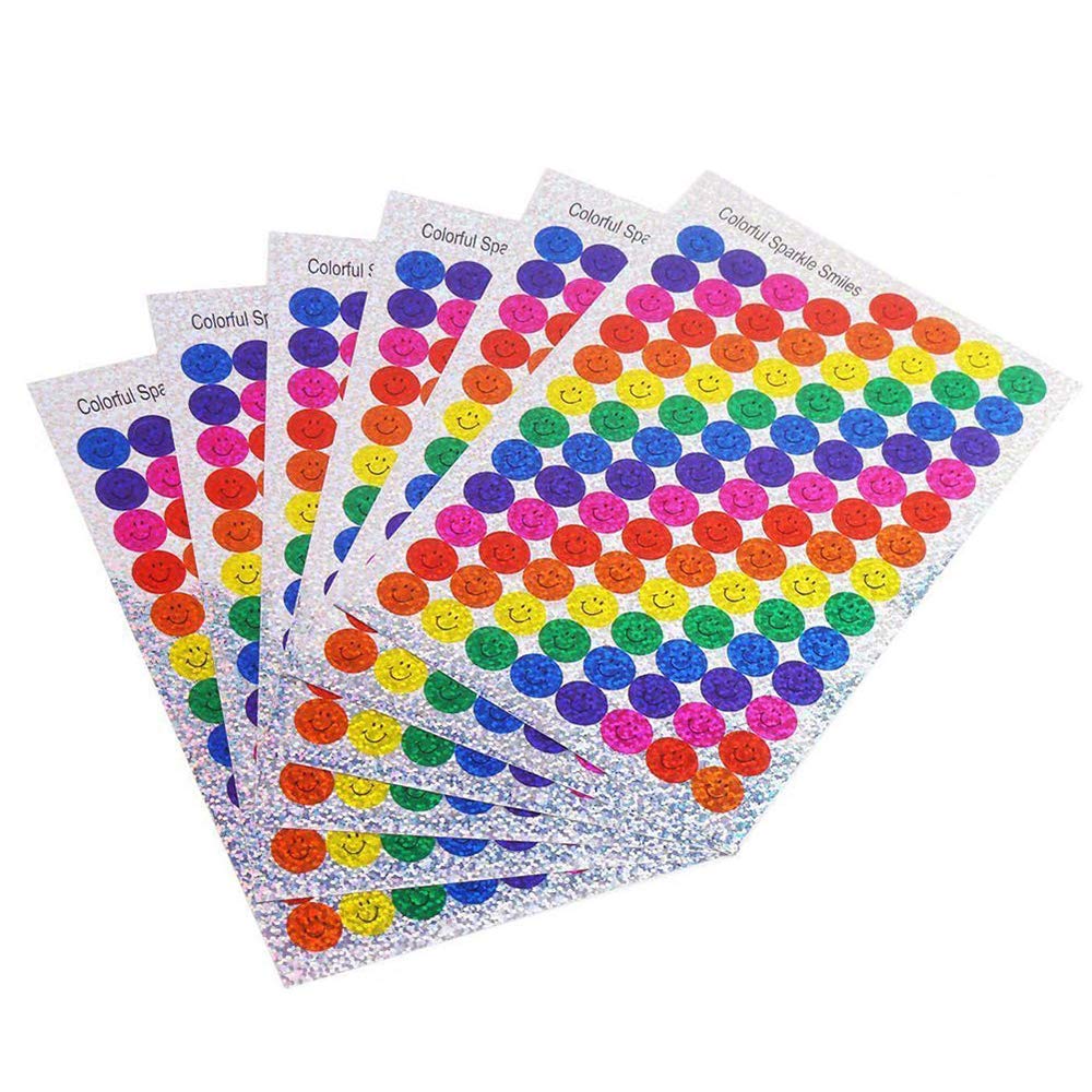 600 Pieces Sparkly Smiles Stickers Teacher&Parent Reward Stickers Chidren's Day