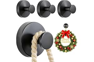 AWROSE 4 Packs Suction Cup Hooks for Shower, Heavy-Duty Wreath Hangers for Front Door, No Drill Glass Door Wreath Hanger Hook No Damage for Walls Bathroom Kitchen Window Mirror Tiles Towel Coat Robe Loofah