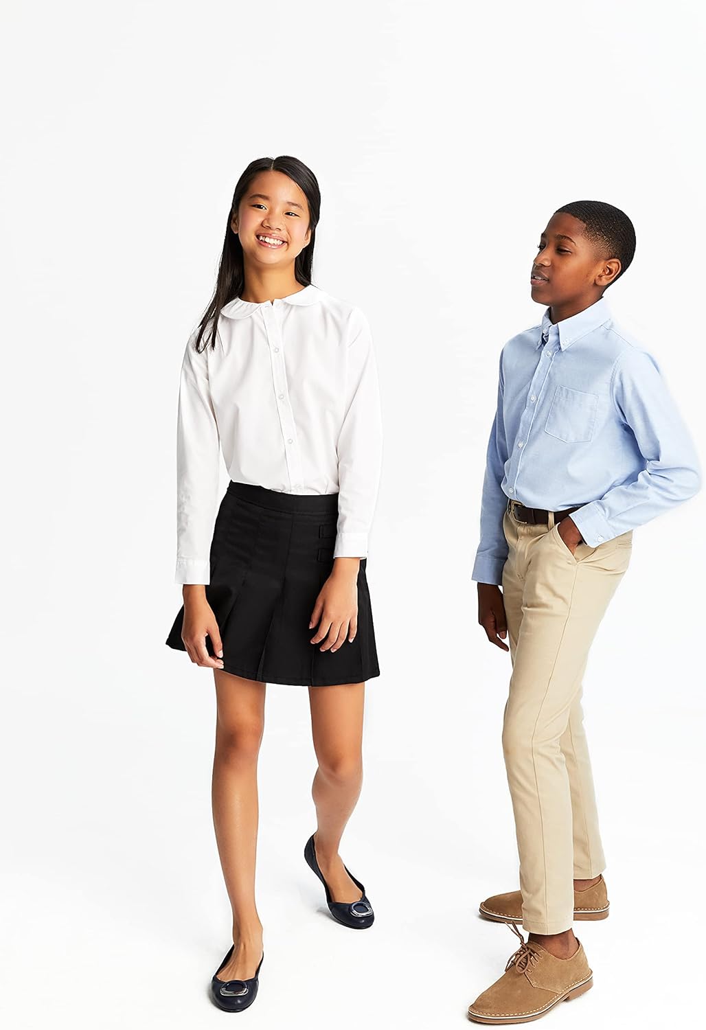 French Toast Girls' Two-Tab Pleated Scooter Skirt: Clothing
