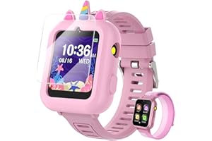 MOFGDNI Smart Watch for Kids with 39 Games Touchscreen Camera Video, Music Player, Pedometer, Calculator, Calendar, Stopwatch, Flashlight, Alarm Clock 12/24 hr, Birthday Gifts Toys for Girls Ages 3-12