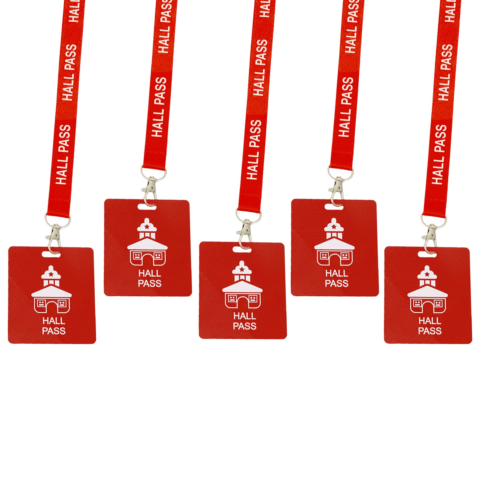 Photo 1 of Hall Pass Lanyards with Card Passes,Unbreakable School Classroom Passes Set for Teacher Parents (Hall Bathroom Library Office & Nurse),5 Pcs (Hall)